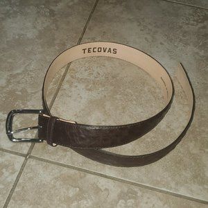 Tecovas Men's Ostrich Leather Belt, Dark Brown, Mahogany SZ 34